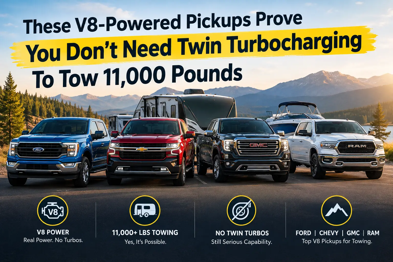 v8 pickup trucks tow over 11000 pounds
