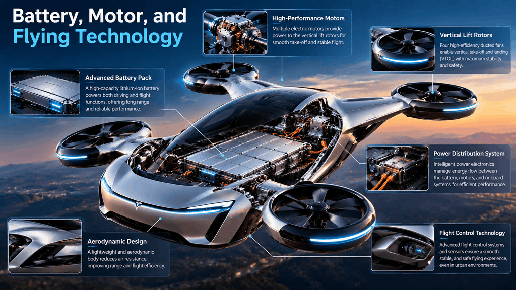 battery of flying tesla