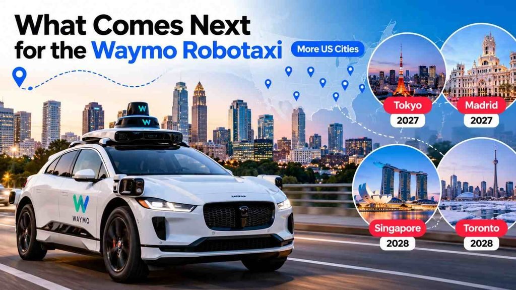 Waymo robotaxi expansion plans across US cities and international markets through 2028